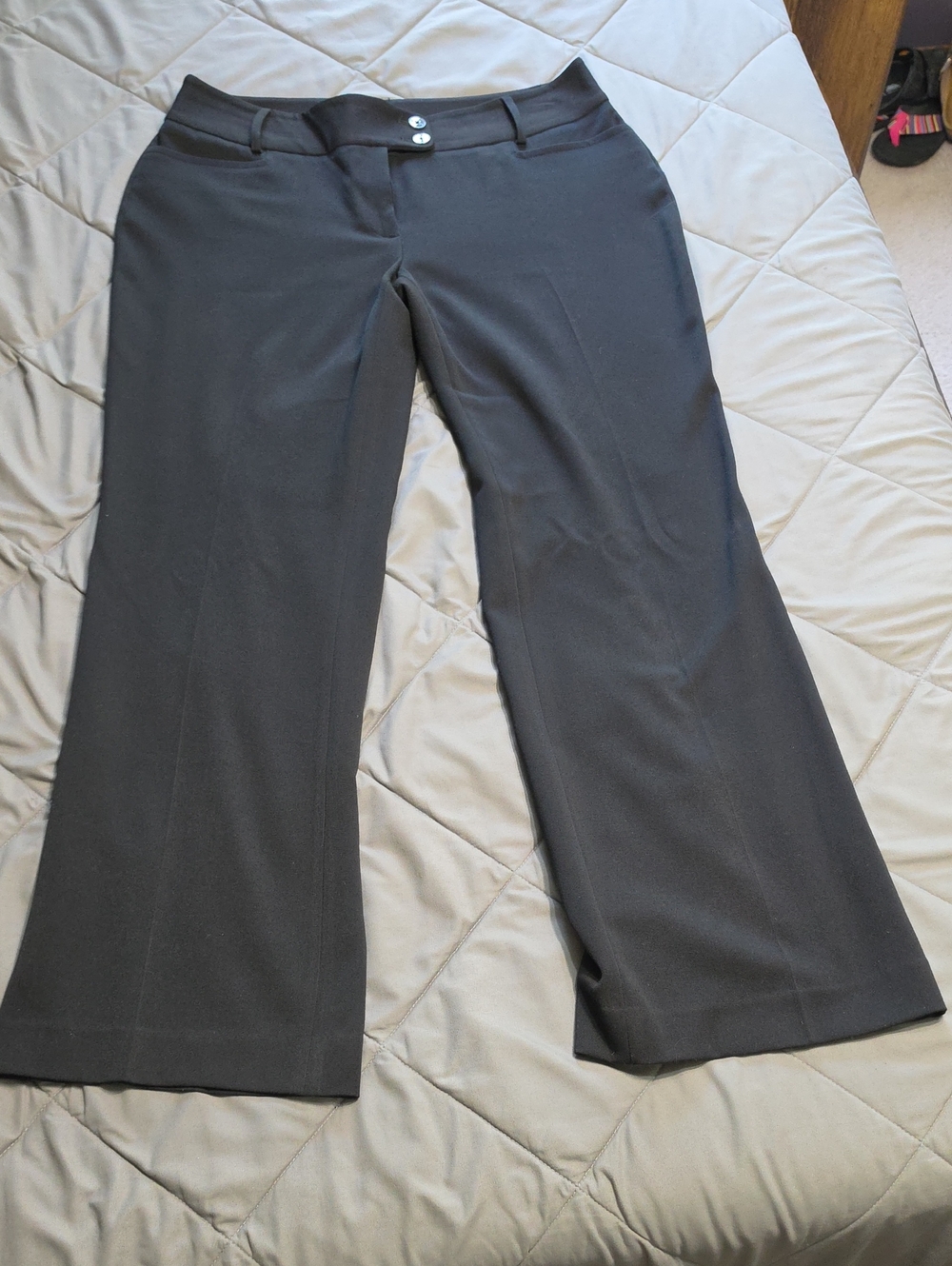 Rafaella Black Wide-Leg Dress Pants